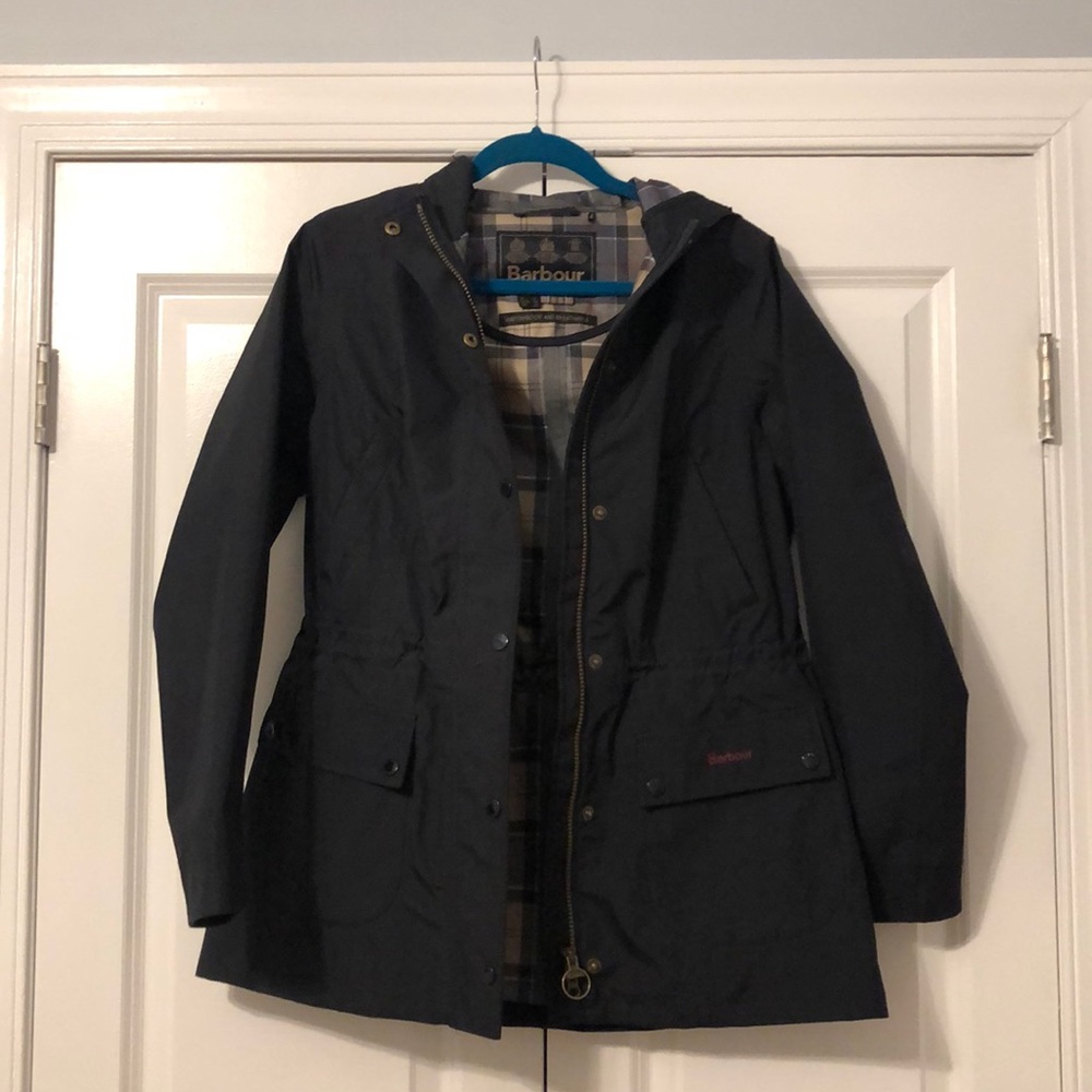 Women’s Navy Barbour Raincoat